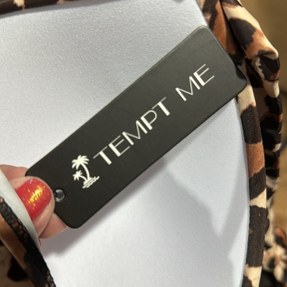 Leopard bikini top xxl halter style‎ padded NEW - Picture 3 of 4